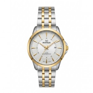 Mirage 8838 Silver Gold White Dial Man MDBTGSL